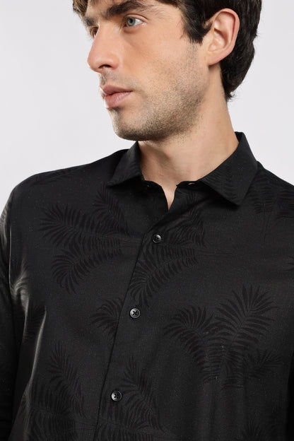 Glitter Print Shirt Black
