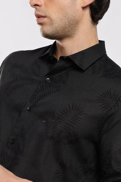 Glitter Print Shirt Black