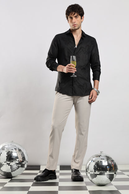 Glitter Print Shirt Black