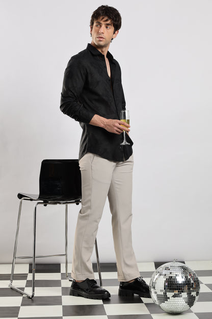 Glitter Print Shirt Black