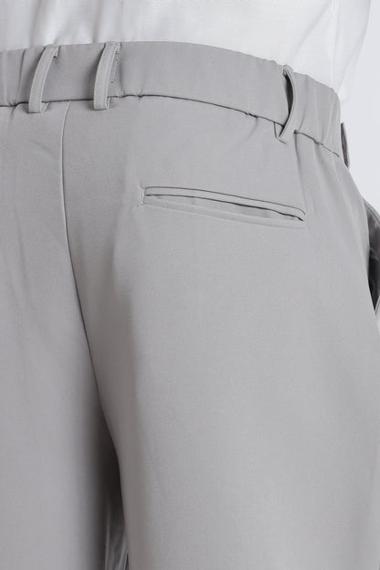 Loose Fit Trousers with Adjustable Waist Grey