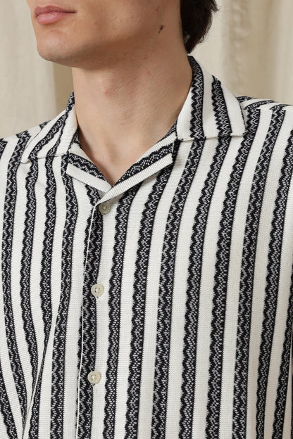 Loose Fit Textured Casual Shirt Black