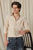 Linen Solid Casual Shirt Beige