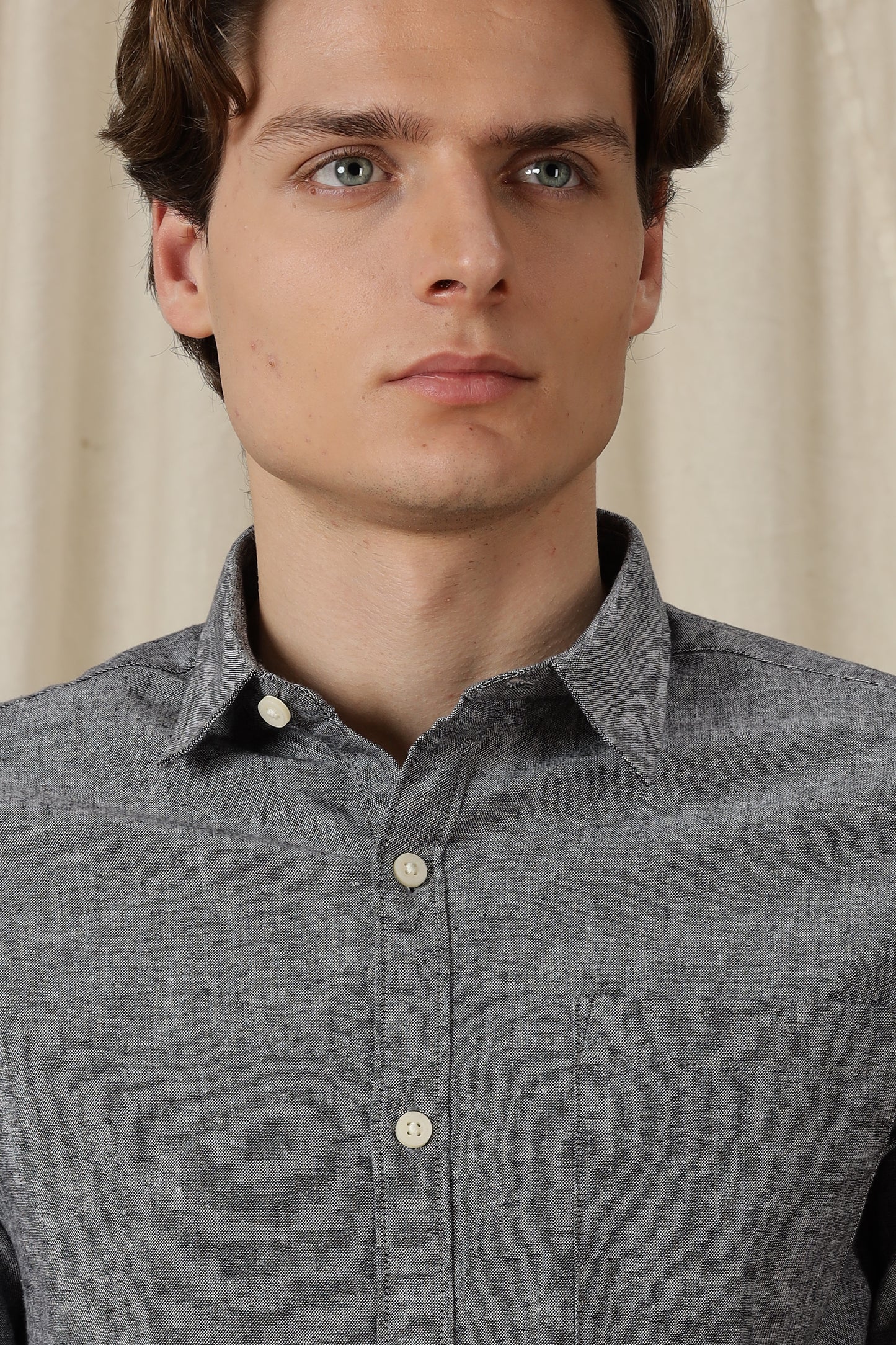 Linen Solid Casual Shirt Black