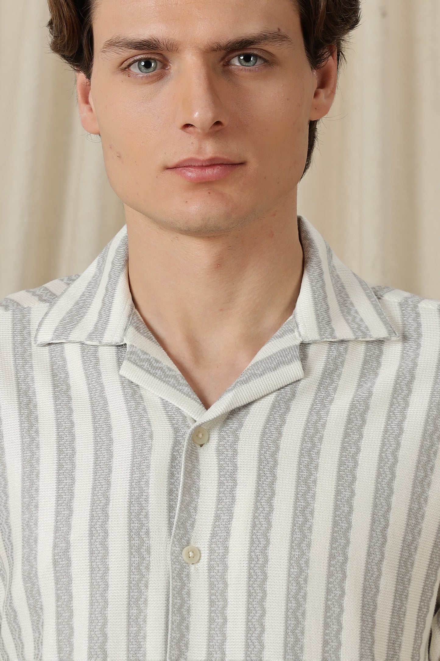 Loose Fit Textured Casual Shirt Grey