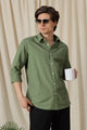 Classic Button-Down Solid Casual Shirt Green