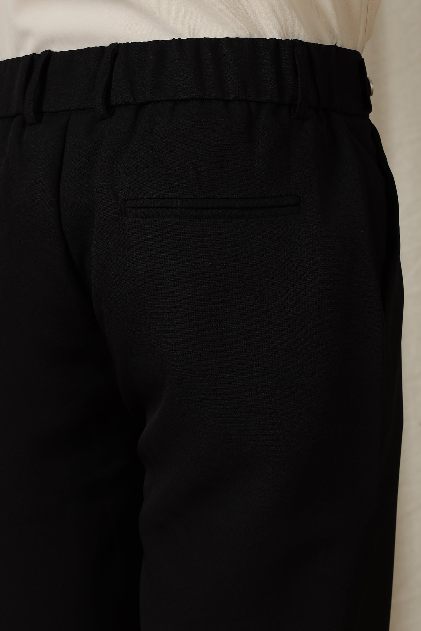 Loose Fit Trousers with Adjustable Waist Black