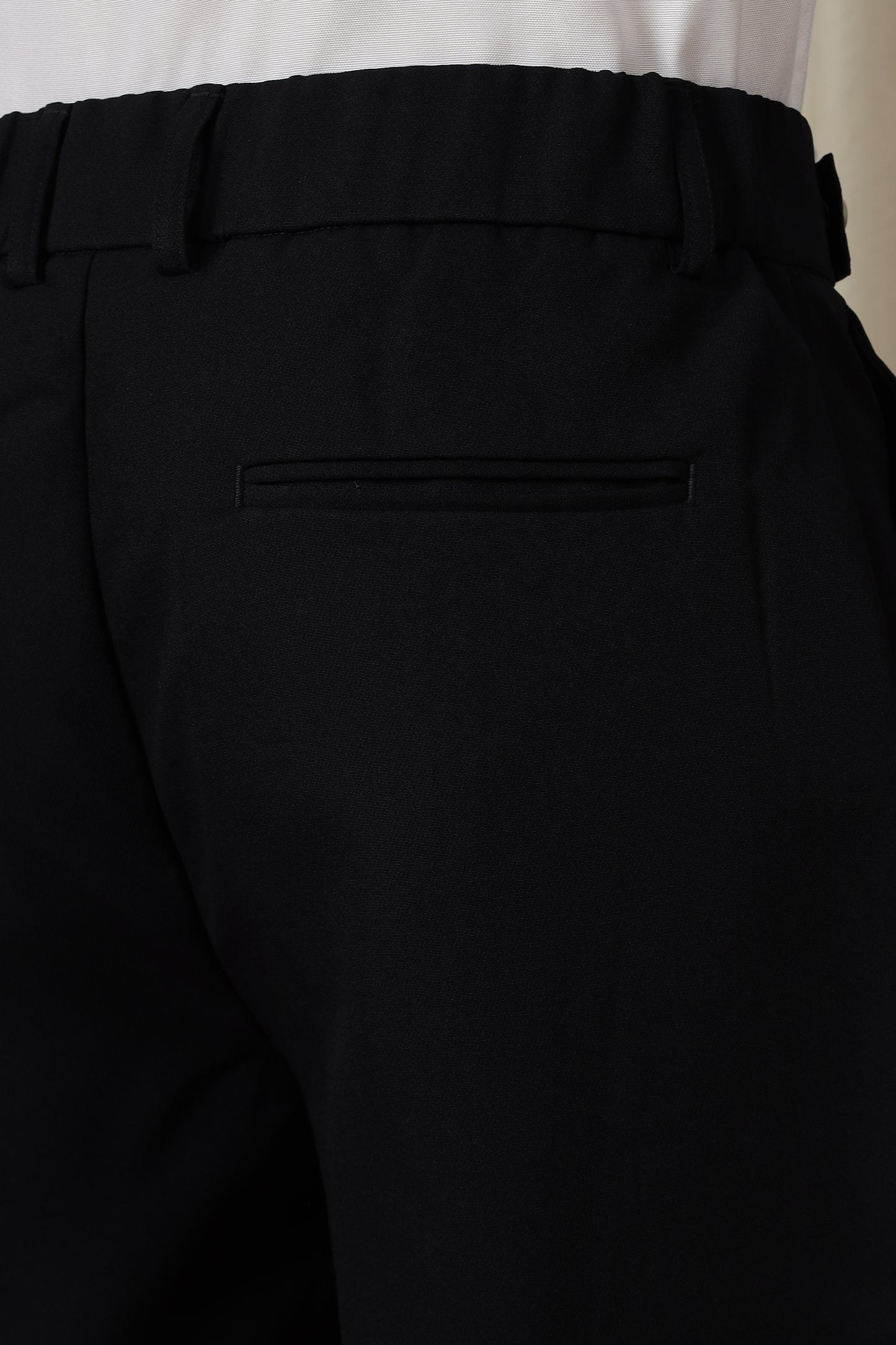 Loose Fit Trousers with Adjustable Waist Navy