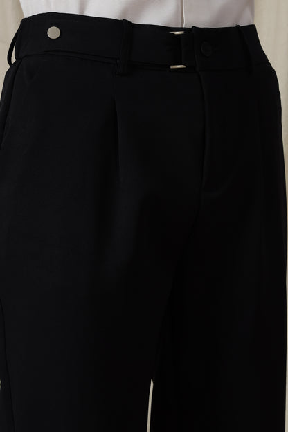 Loose Fit Trousers with Adjustable Waist Navy