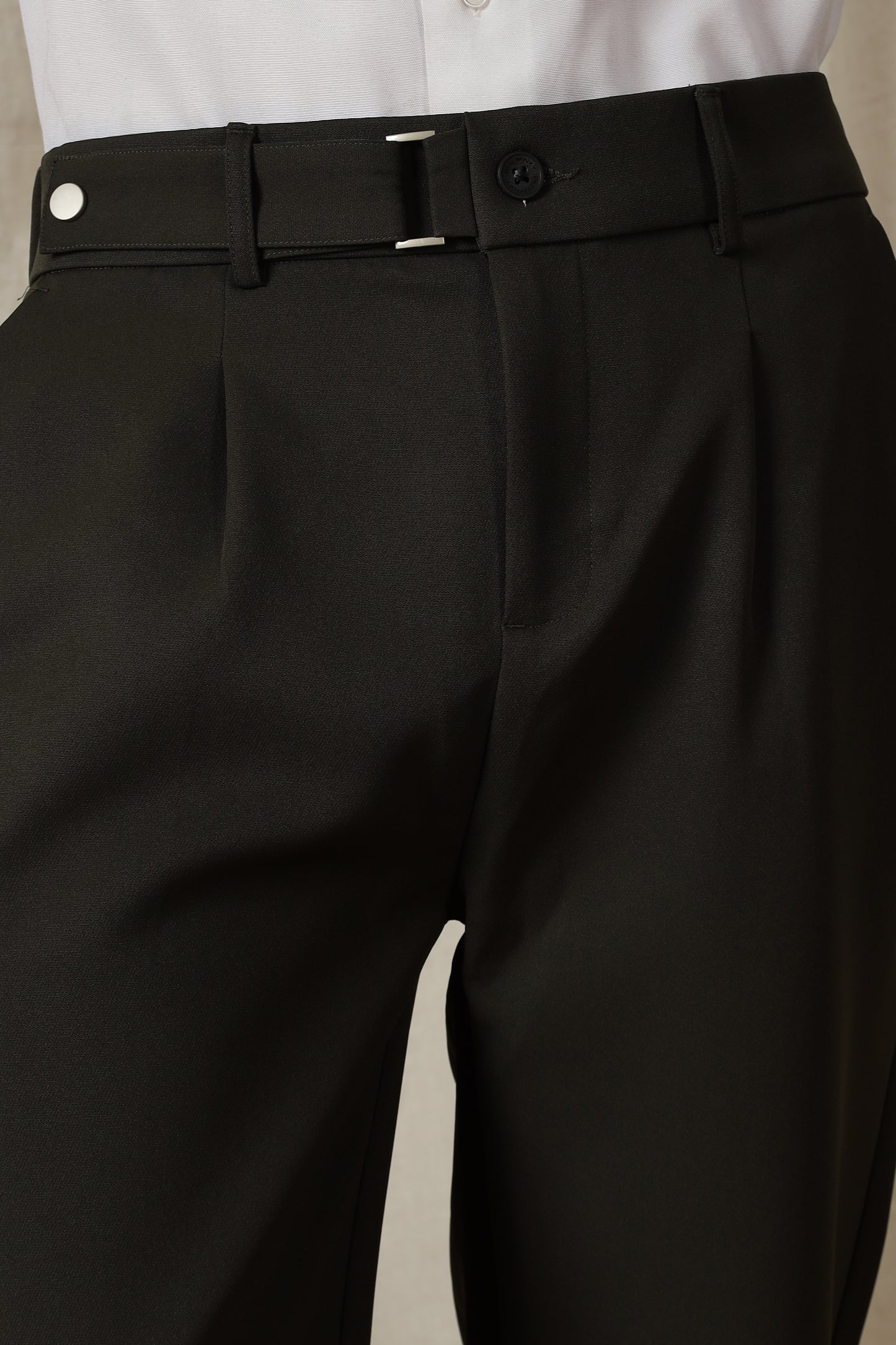 Loose Fit Trousers with Adjustable Waist Green