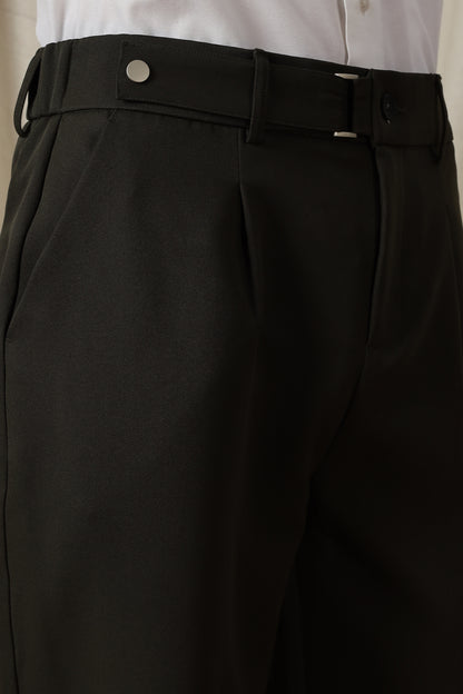 Loose Fit Trousers with Adjustable Waist Green