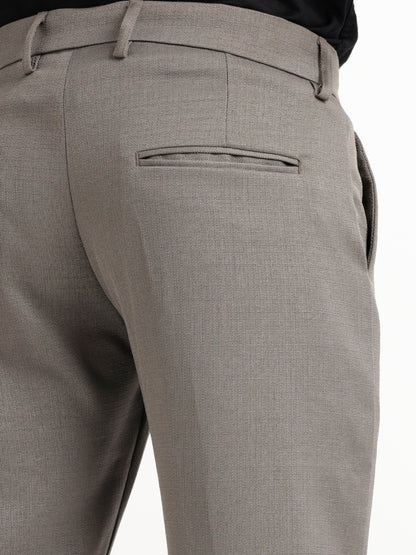 Textured Slim Fit Trousers Olive