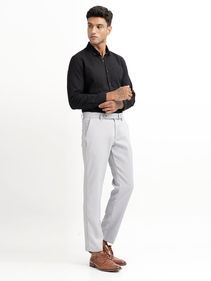 Textured Slim Fit Trousers Lt grey