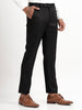 Textured Slim Fit Trousers Black