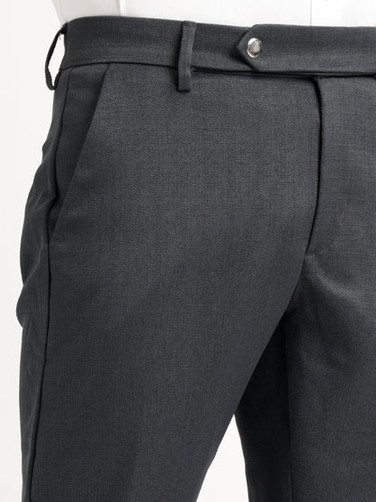 Textured Slim Fit Trousers Green