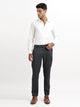 Textured White Slim Fit Trousers Green