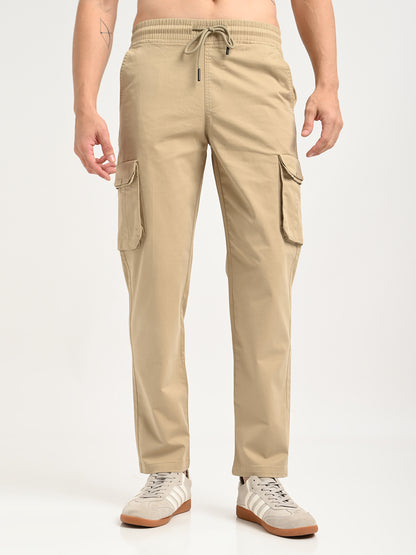 Cotton Cargo Trousers Beige