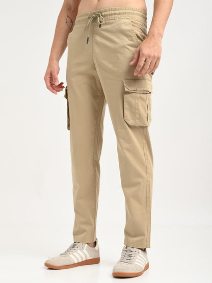 Cotton Cargo Trousers Beige