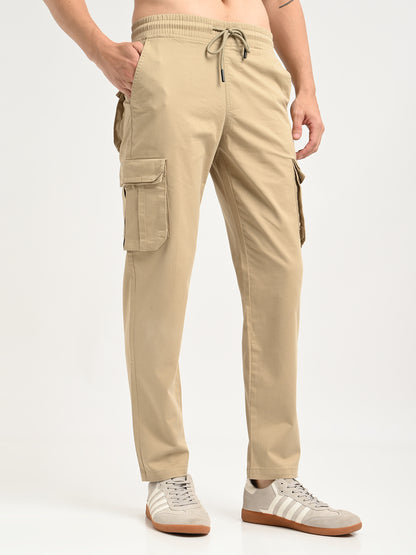 Cotton Cargo Trousers Beige