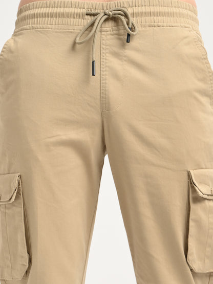 Cotton Cargo Trousers Beige