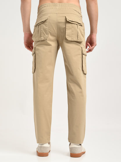 Cotton Cargo Trousers Beige