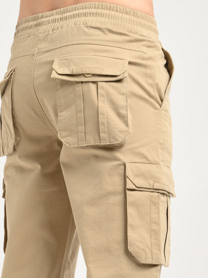 Cotton Cargo Trousers Beige