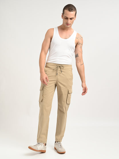 Cotton Cargo Trousers Beige