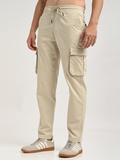 Cotton Cargo Trousers Cream