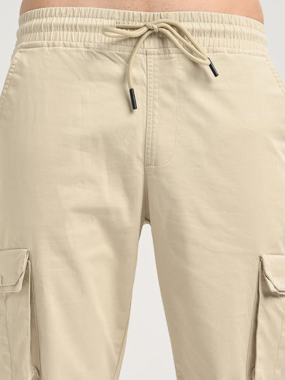 Cotton Cargo Trousers Cream