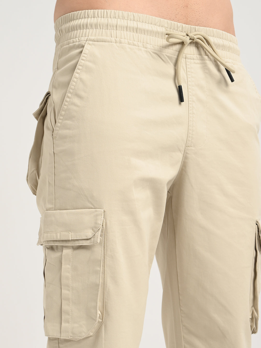 Cotton Cargo Trousers Cream