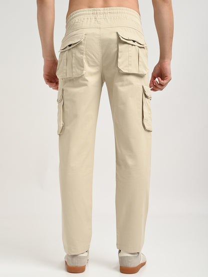 Cotton Cargo Trousers Cream