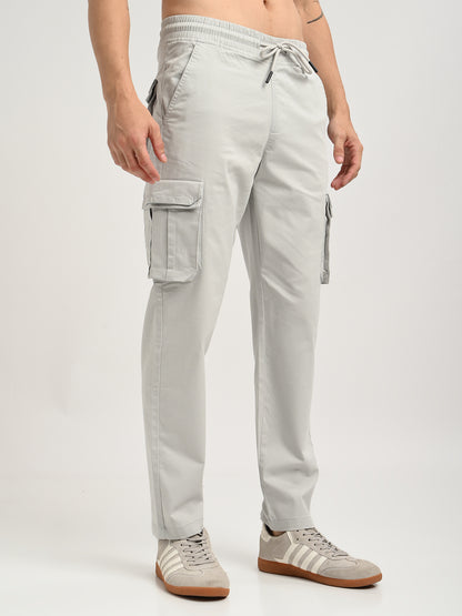 Cotton Cargo Trousers Off White