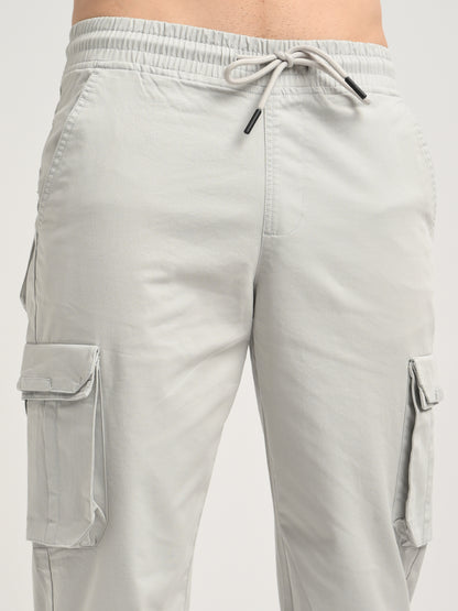 Cotton Cargo Trousers Off White