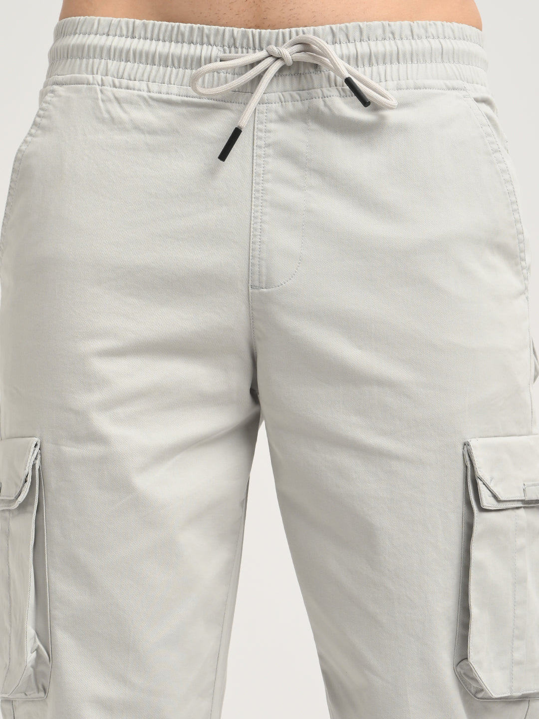 Cotton Cargo Trousers Off White