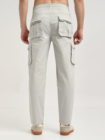 Cotton Cargo Trousers Off White