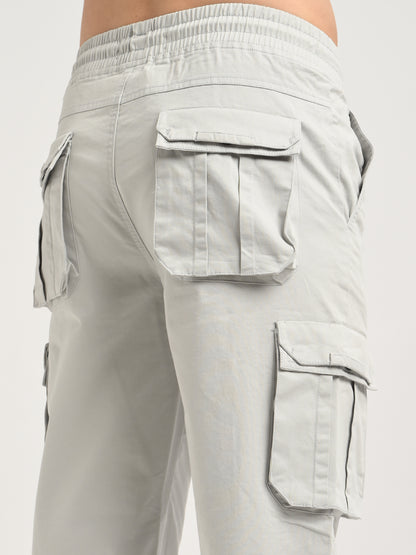 Cotton Cargo Trousers Off White