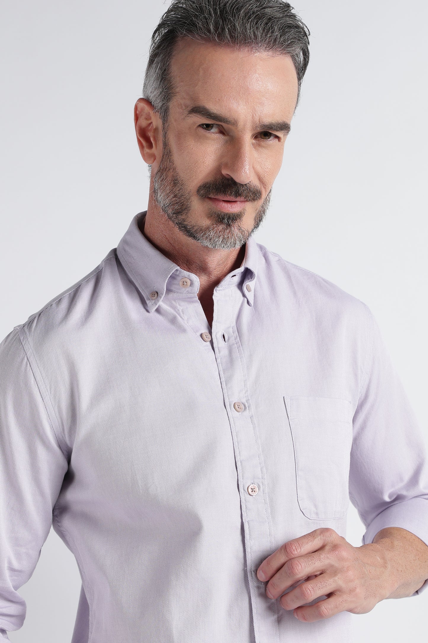 Lavender Solid Shirt - Slim Fit Casual