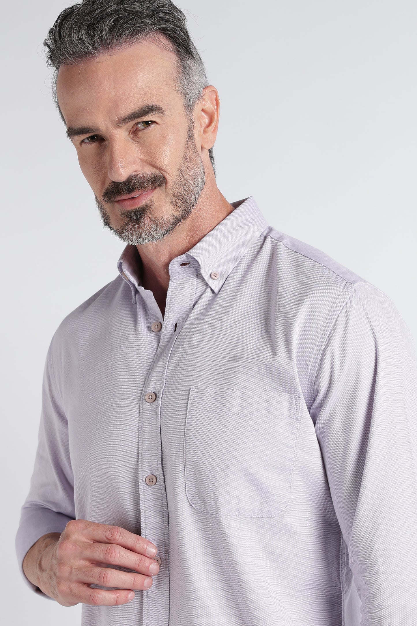 Lavender Solid Shirt - Slim Fit Casual