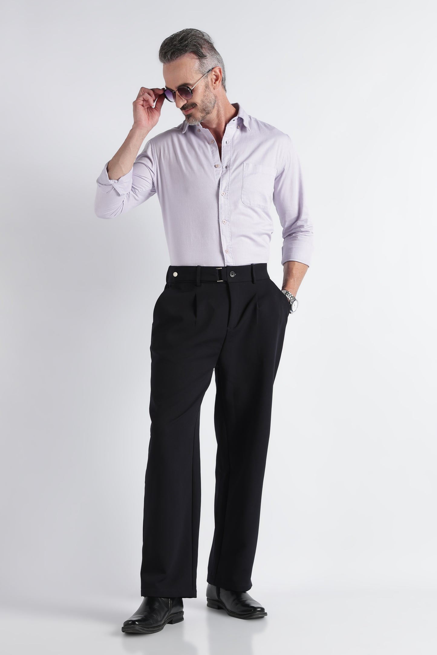 Lavender Solid Shirt - Slim Fit Casual