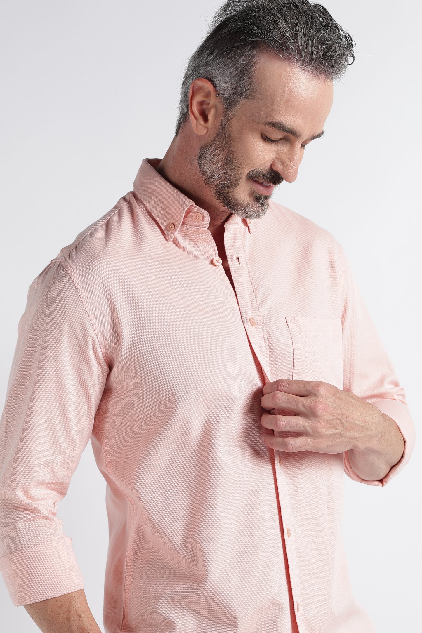 Peach Solid Shirt - Slim Fit Casual