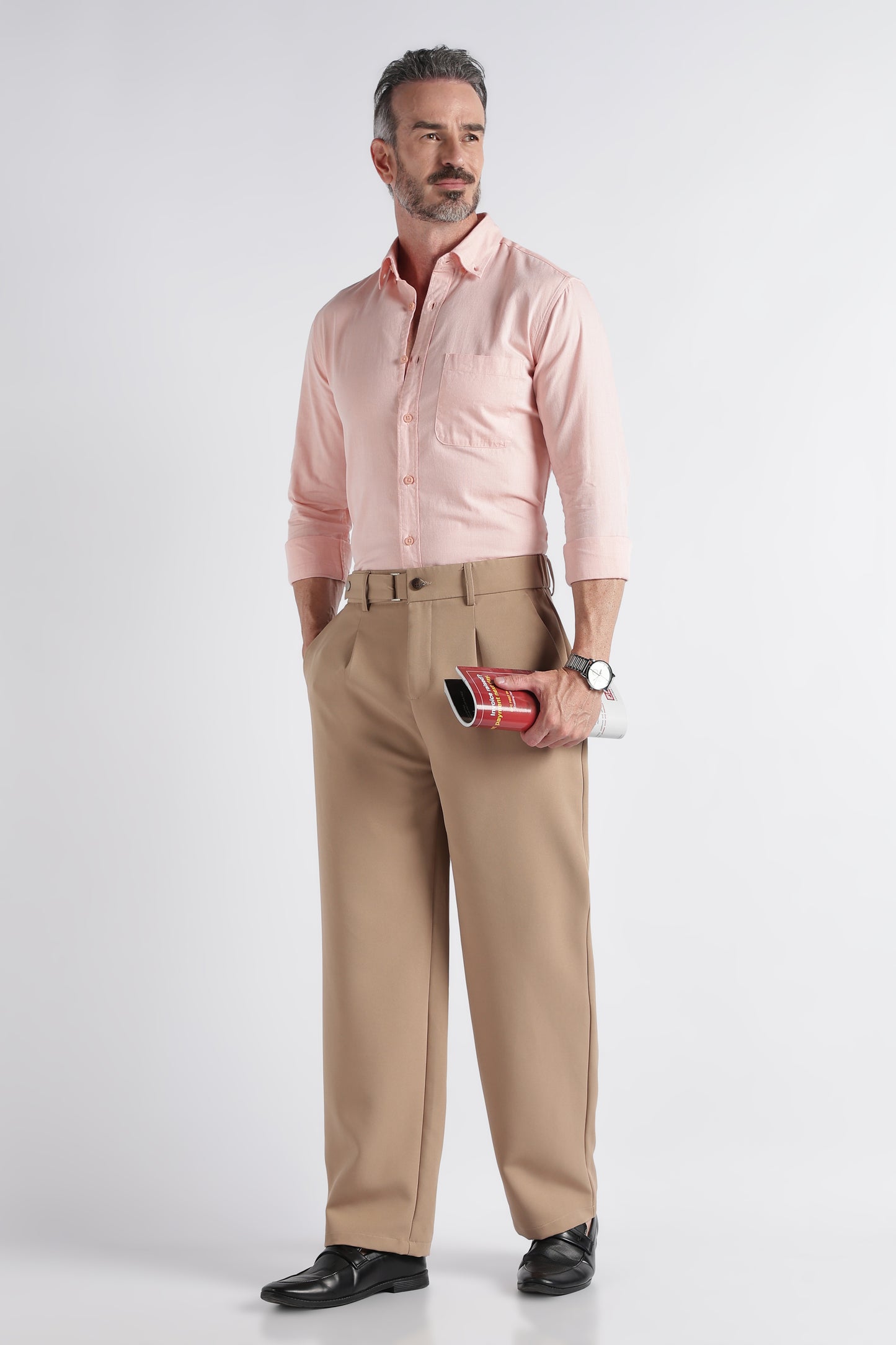 Peach Solid Shirt - Slim Fit Casual