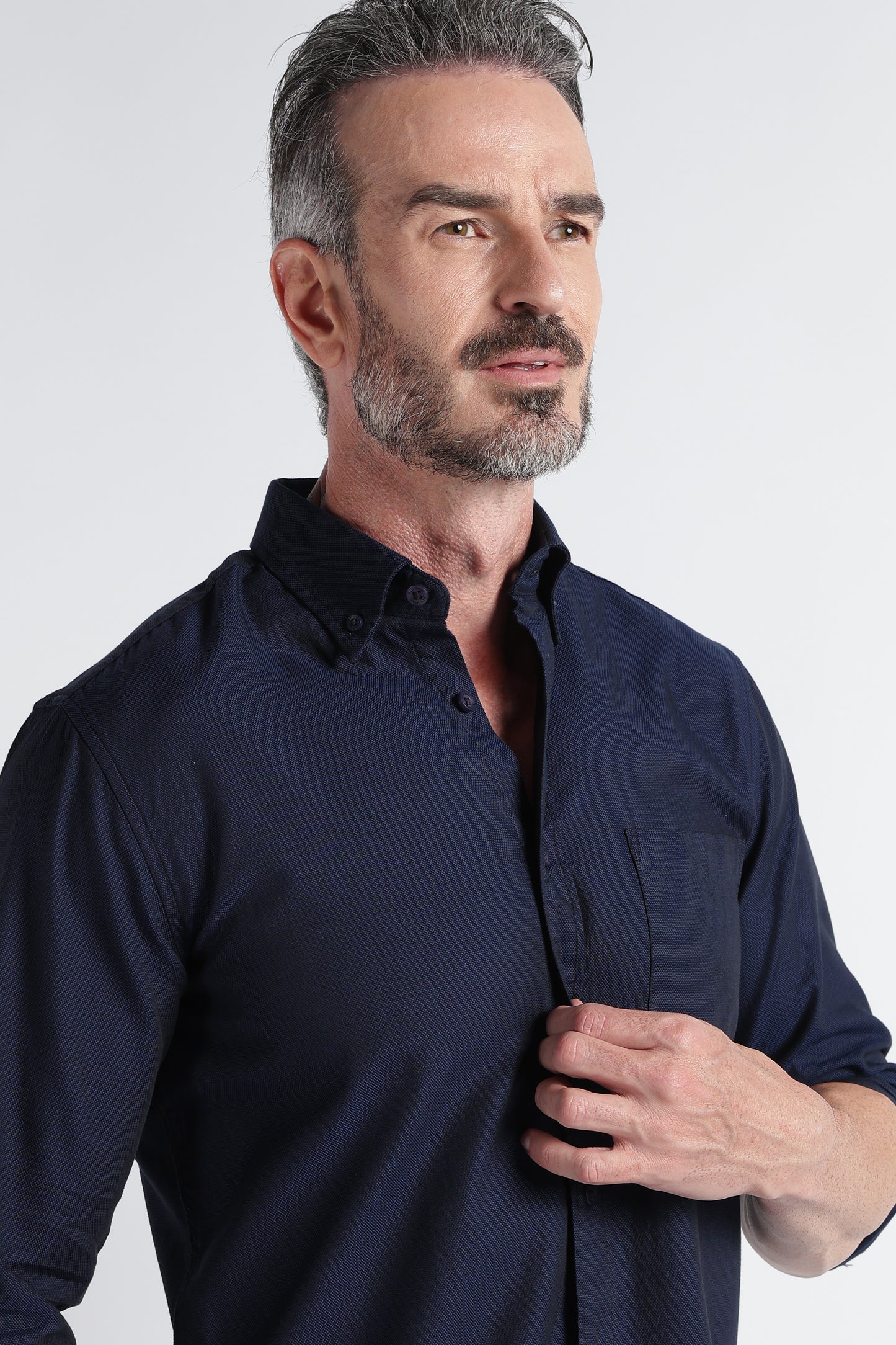 Navy Solid Shirt - Slim Fit Casual
