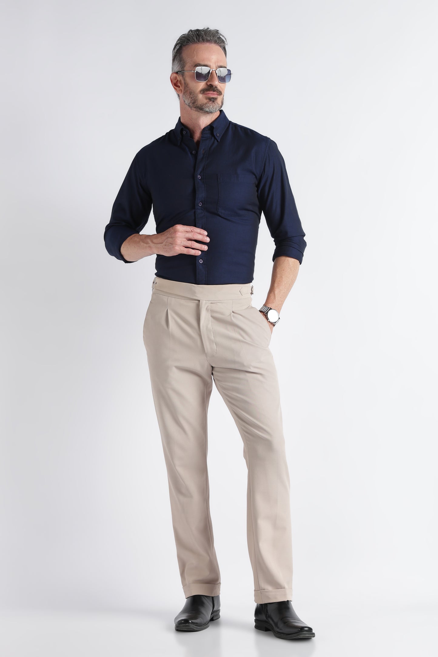 Navy Solid Shirt - Slim Fit Casual