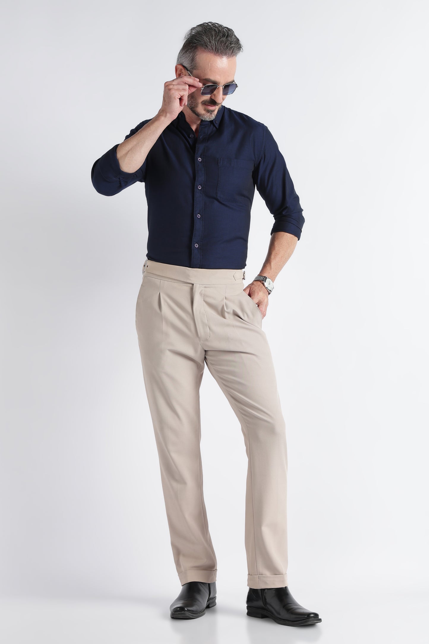 Navy Solid Shirt - Slim Fit Casual
