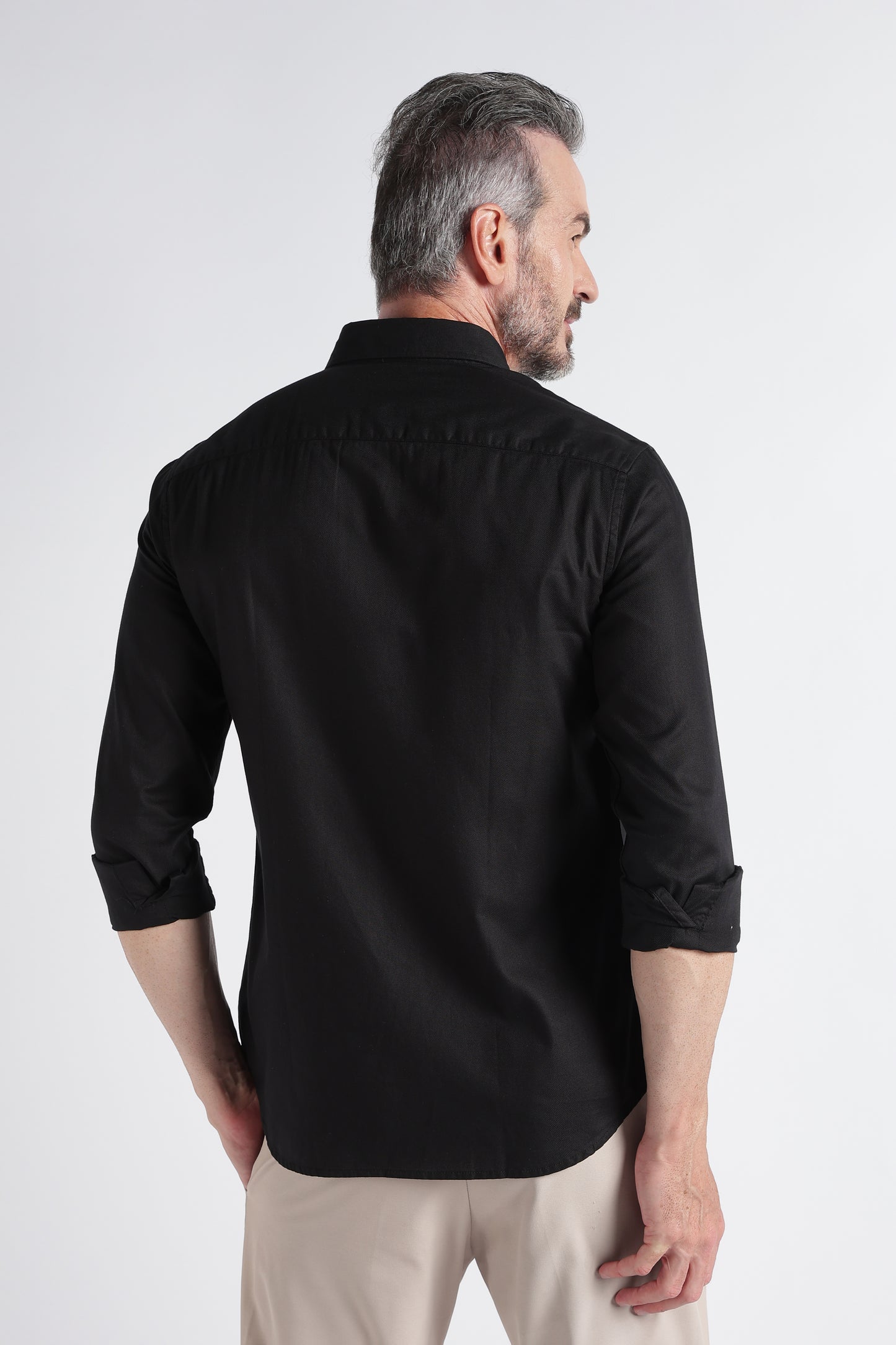 Black Solid Shirt - Slim Fit Casual