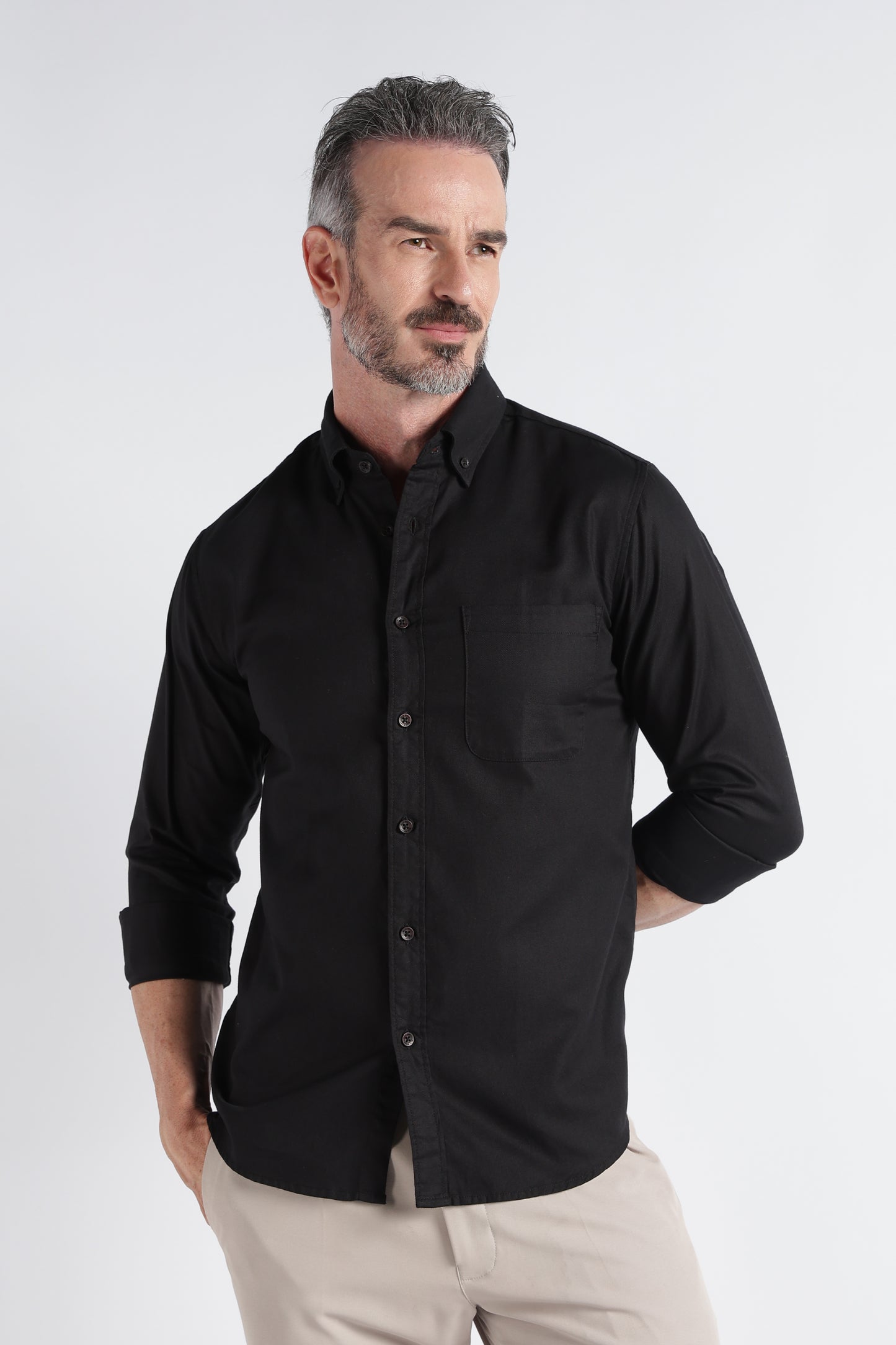 Black Solid Shirt - Slim Fit Casual
