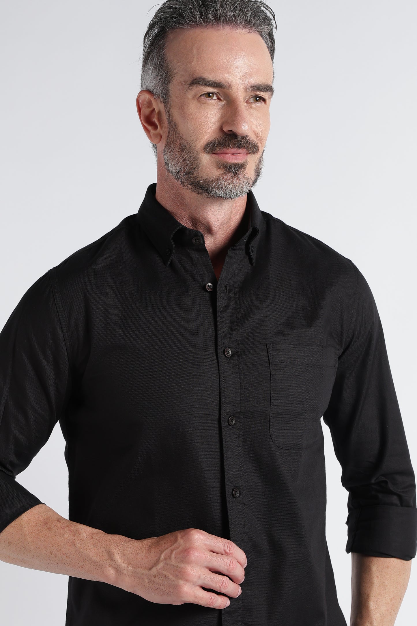 Black Solid Shirt - Slim Fit Casual