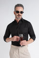 Black Solid Shirt - Slim Fit Casual