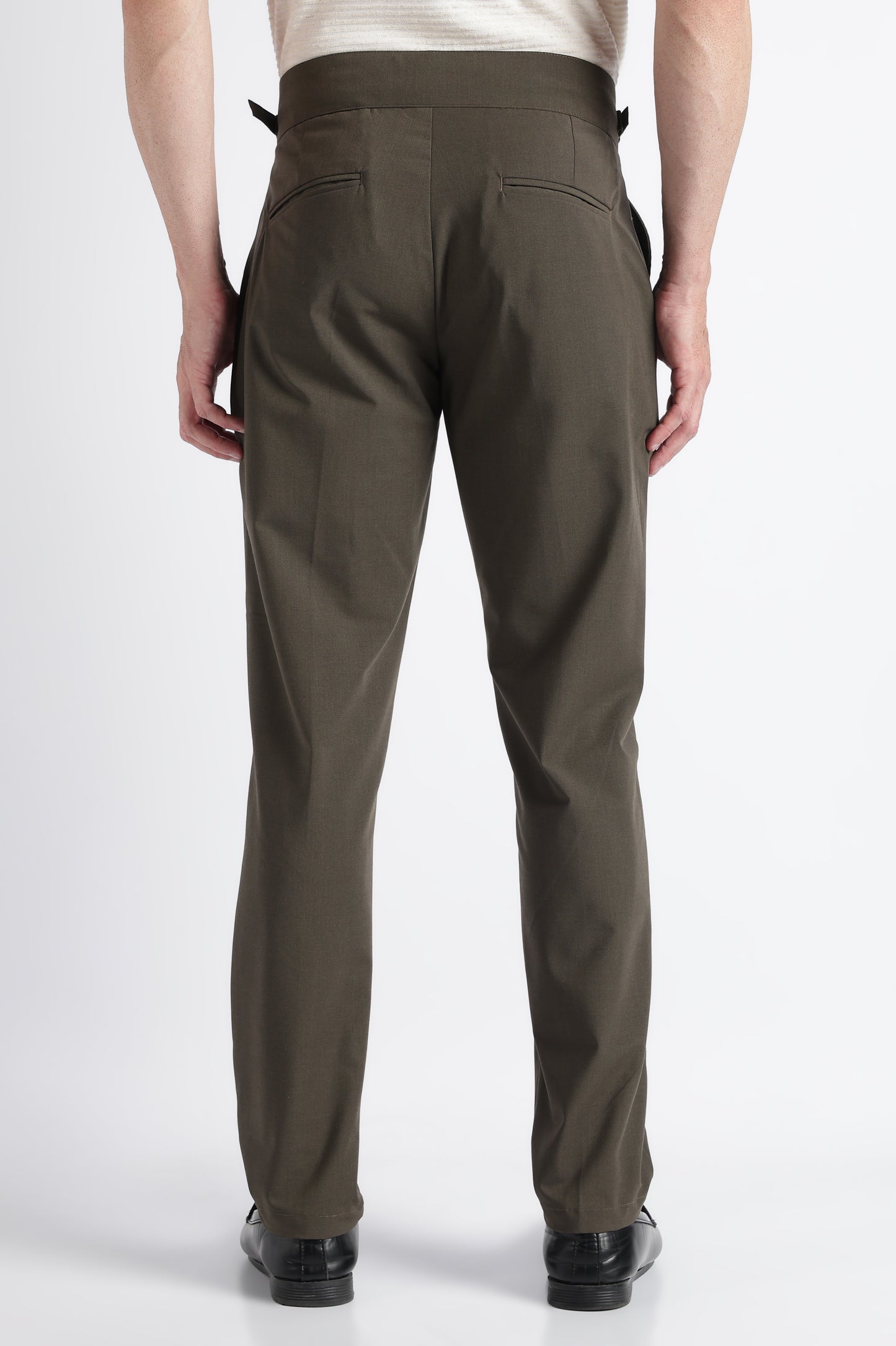 Green Classic Gurkha Trousers - Slim Fit