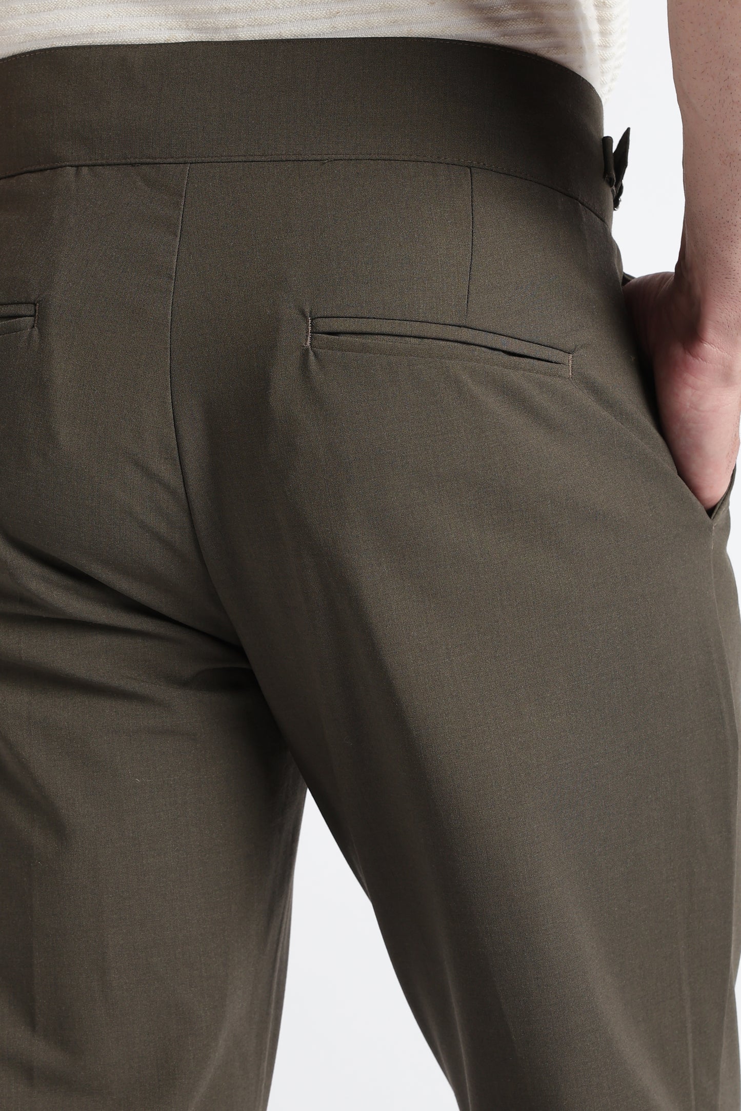 Green Classic Gurkha Trousers - Slim Fit